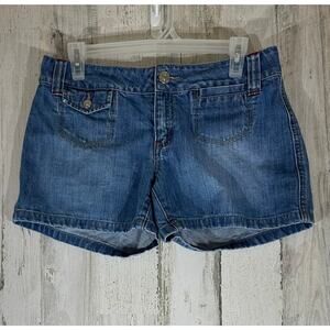 Tommy Hilfiger Jean Shorts Size 4 (30x4) Low Rise Mini Patch Pockets Vintage Y2K